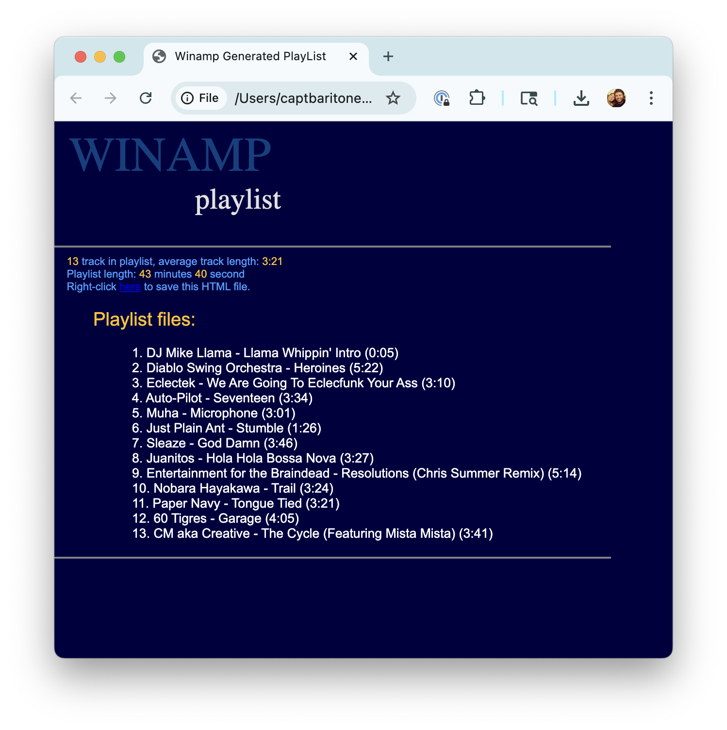 HTML Playlist