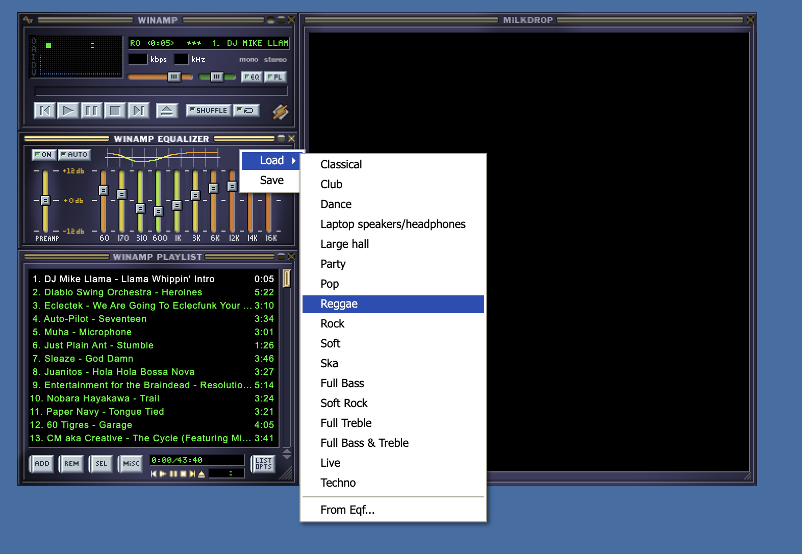 Webamp Equalizer Presets