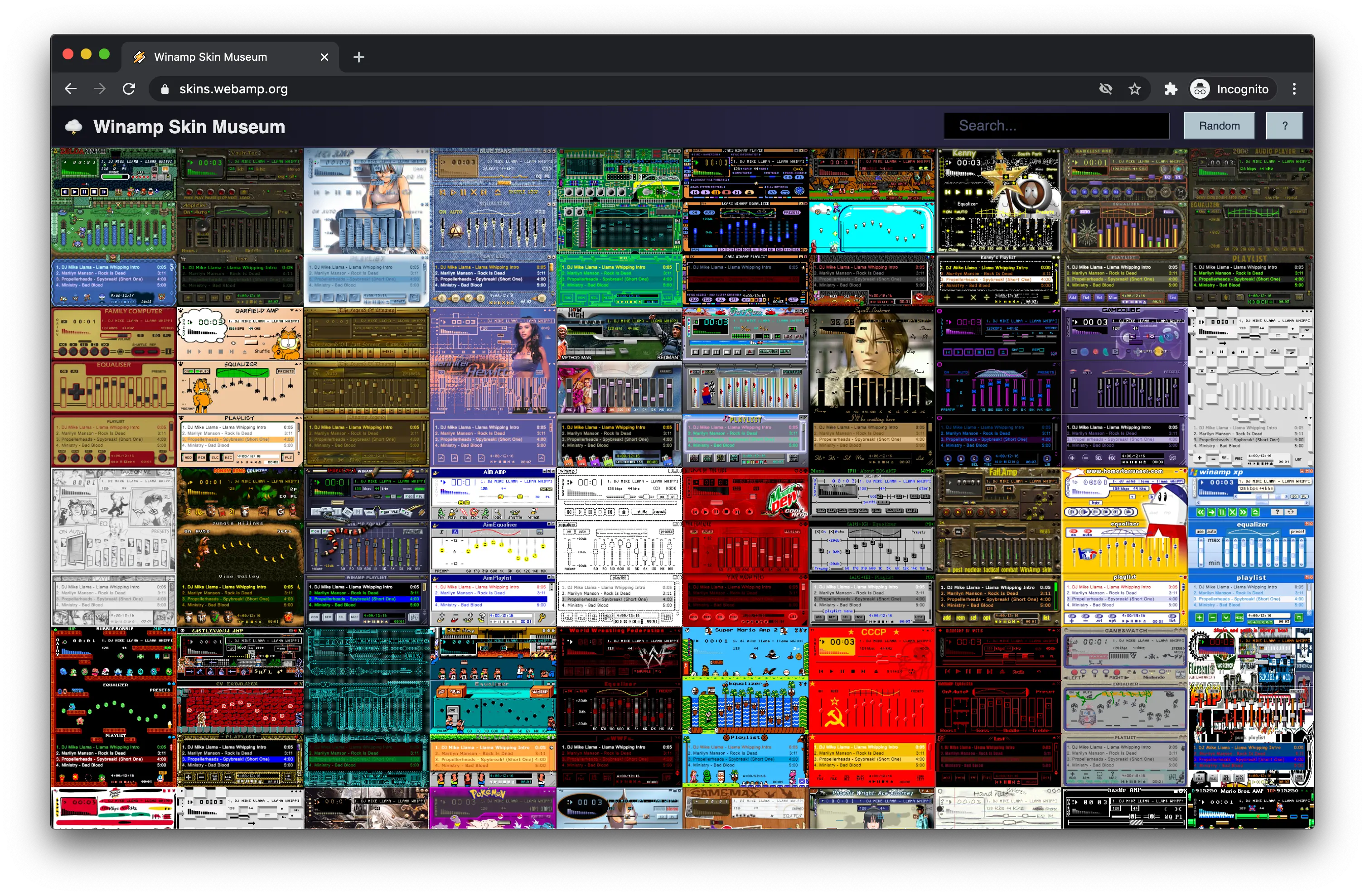 Webamp skin musuem